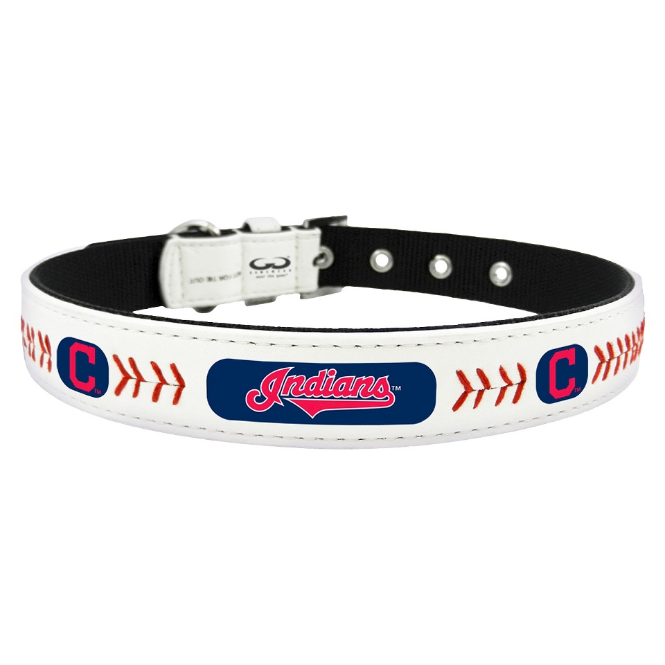 Cleveland Indians Classic Leather Toy Baseball Collar