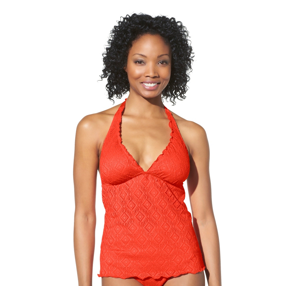 Mossimo Womens Mix and Match Crochet Tankini Swim Top  Tangelo M