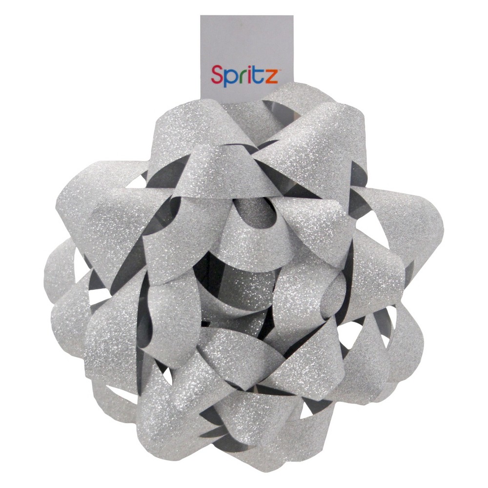 Silver Glitter Gift Bow - Spritz