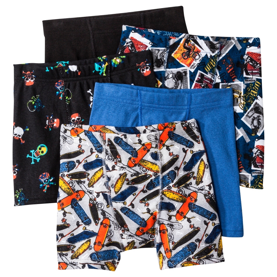 Hanes Boys 5 Pack Printed Boxer Brief   Assorted XS