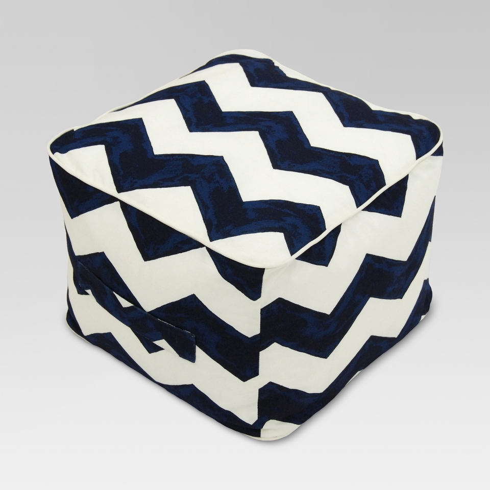 Threshold Outdoor Fabric Pouf   Navy