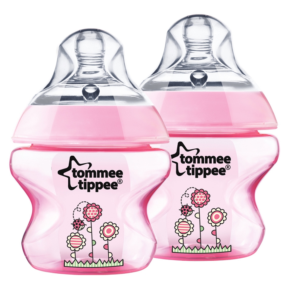 Tommee Tippee Closer to Nature 2pk 5oz Deco Baby Bottle Set   Pink Flower
