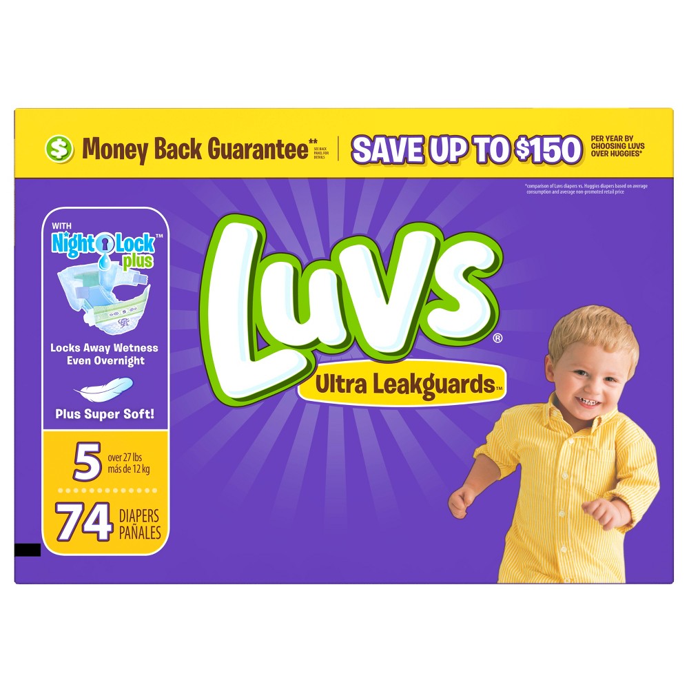 UPC 037000859369 product image for Luvs Diaper Big Pack - Size 5 (74 ct), Variation Parent | upcitemdb.com