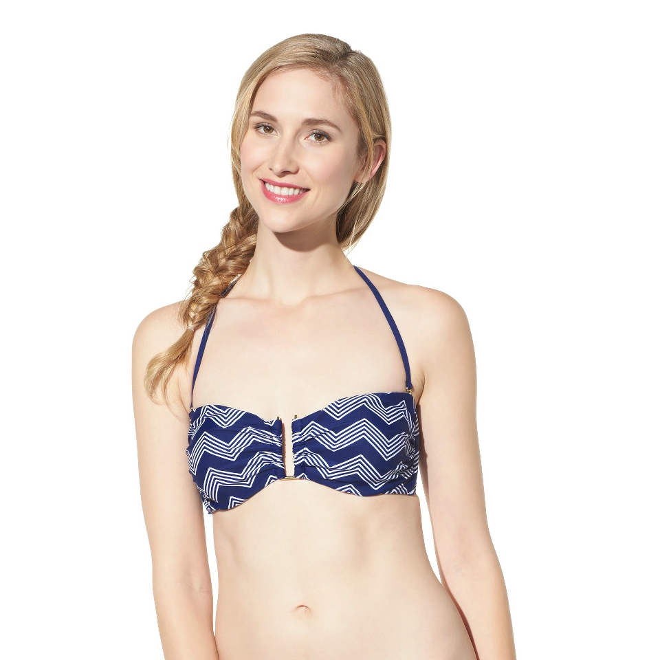 Mossimo Womens Mix and Match Chevron Bandeau Swim Top  Indigo Night XL