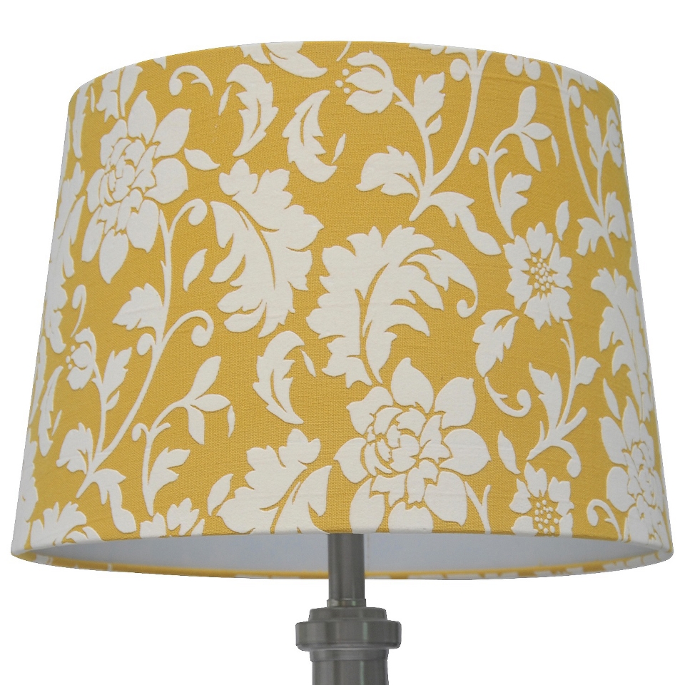 Threshold Flocked Damask Lamp Shade Small   Summer Wheat