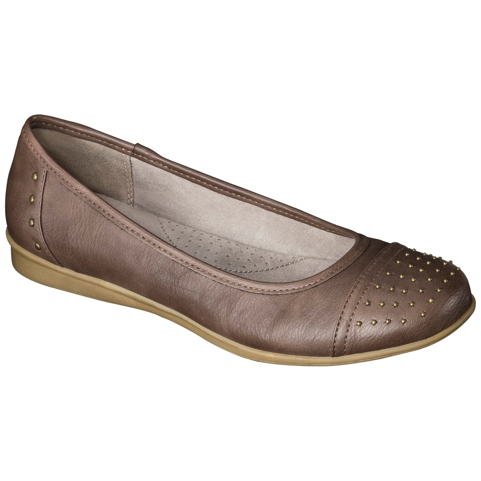 Womens Merona Maegan Studded Flat   Cognac 6.5