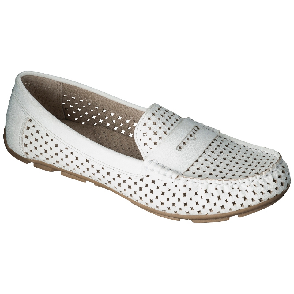 Womens Merona Mallory Perforated Driver Moc   White 11