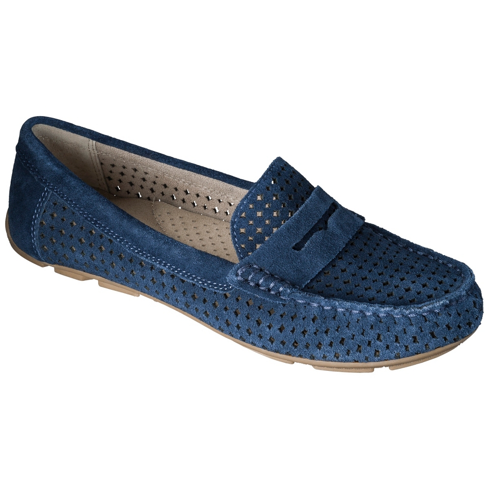 Womens Merona Mallory Perforated Driver Moc   Navy 6