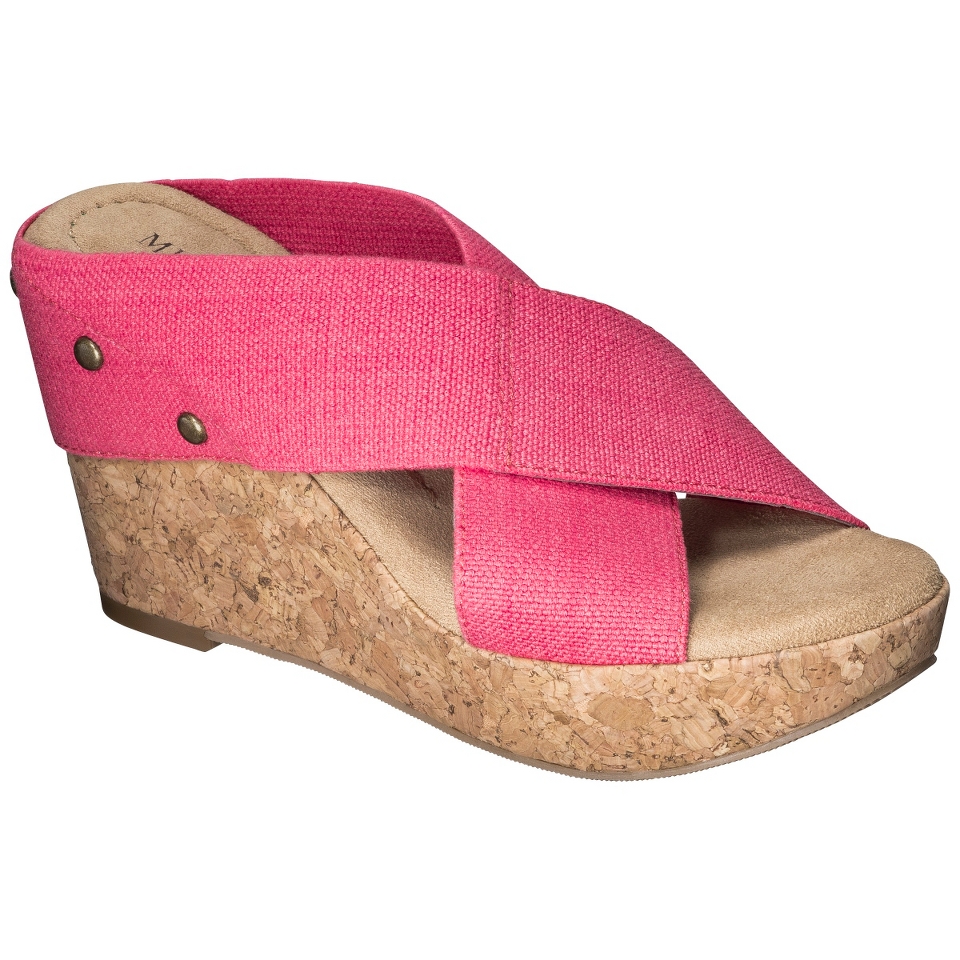 Womens Merona Nadia Wedge Cork Heels   Coral 10