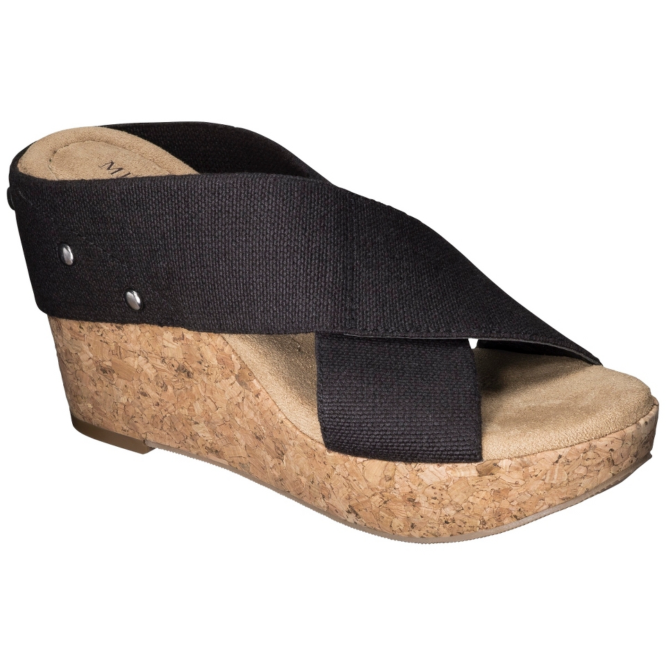 Womens Merona Nadia Wedge Cork Heels   Black 7