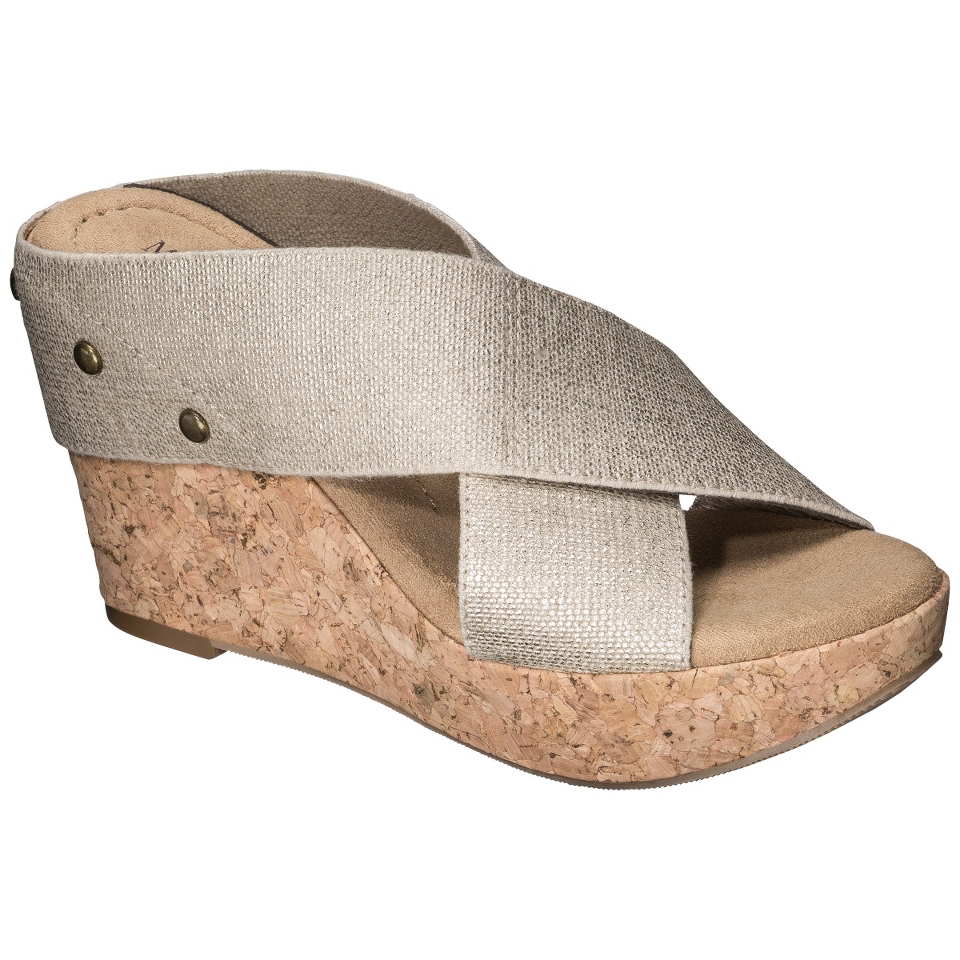 Womens Merona Nadia Wedge Cork Heels   Gold 8.5