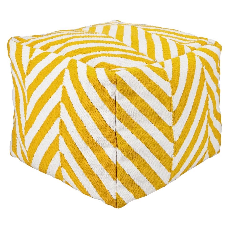 Pouf Threshold Kilim Square Pouf   Yellow/Ivory