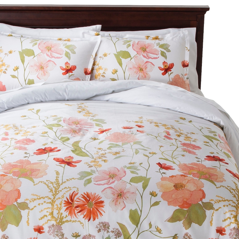 Threshold Multi Floral Comforter Set   White/Pink (Full/Queen)