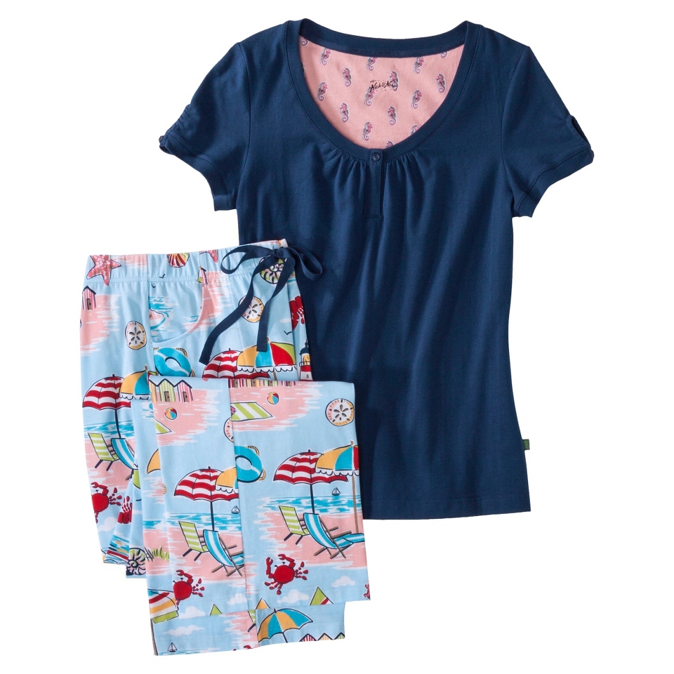 Nick & Nora Womens Knit Pajama Set   By The Sea M