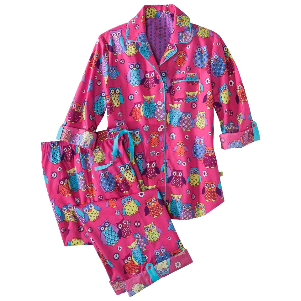 Nick & Nora Womens Poplin Coat Set   Kooky Owl L