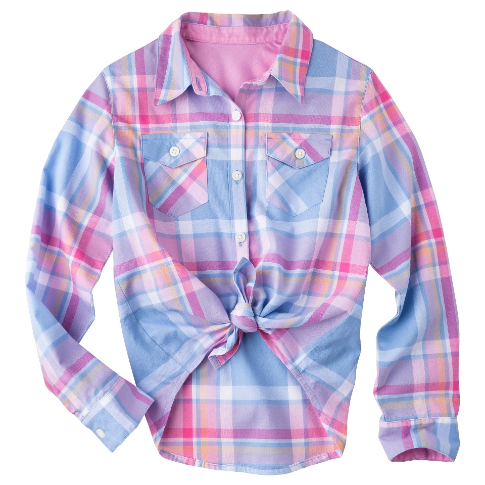 Cherokee Girls Button Down Shirt   Pink XS