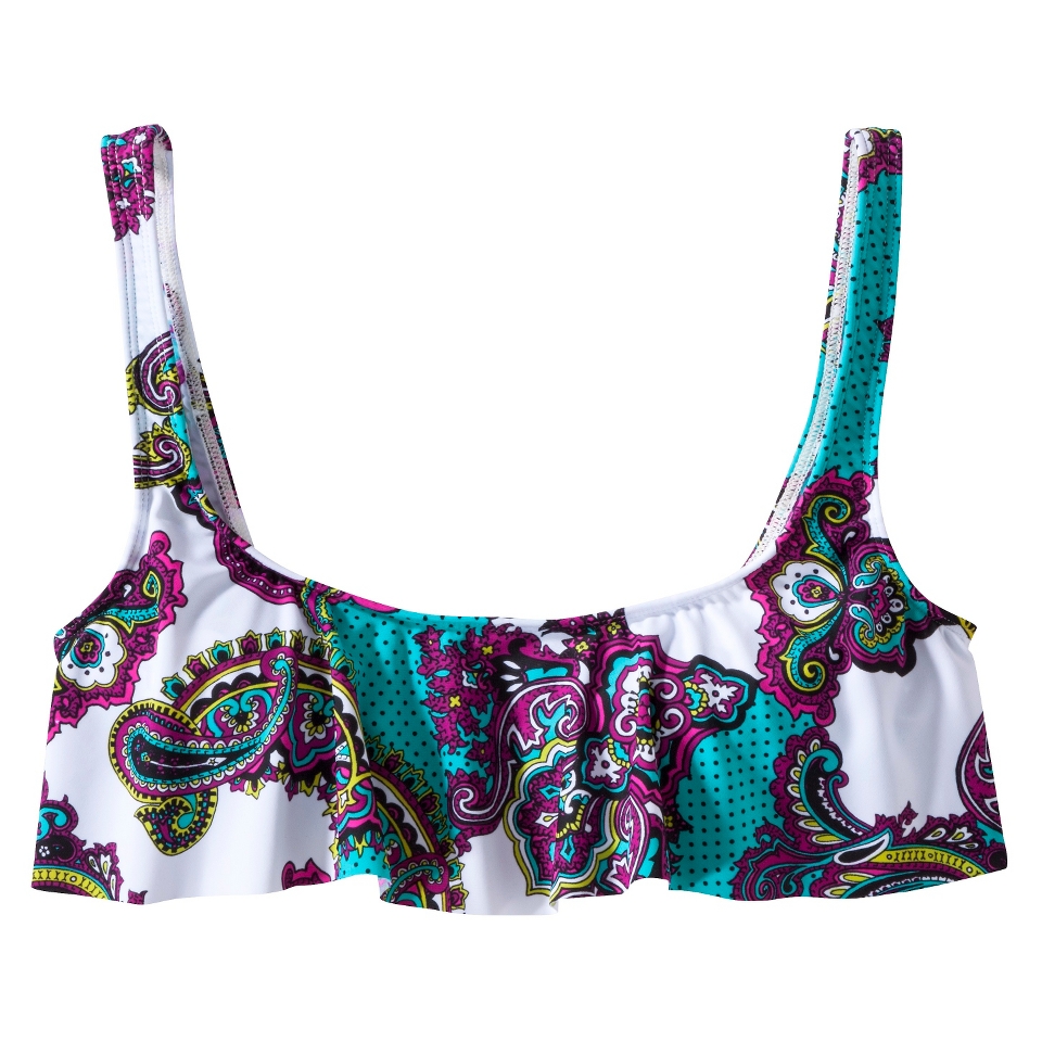 Juniors Paisley Print Hanky Swim Top  Passion Fruit M