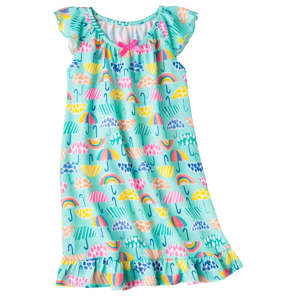 St. Eve Toddler Girls Umbrella Nightgown   Aqua 4T