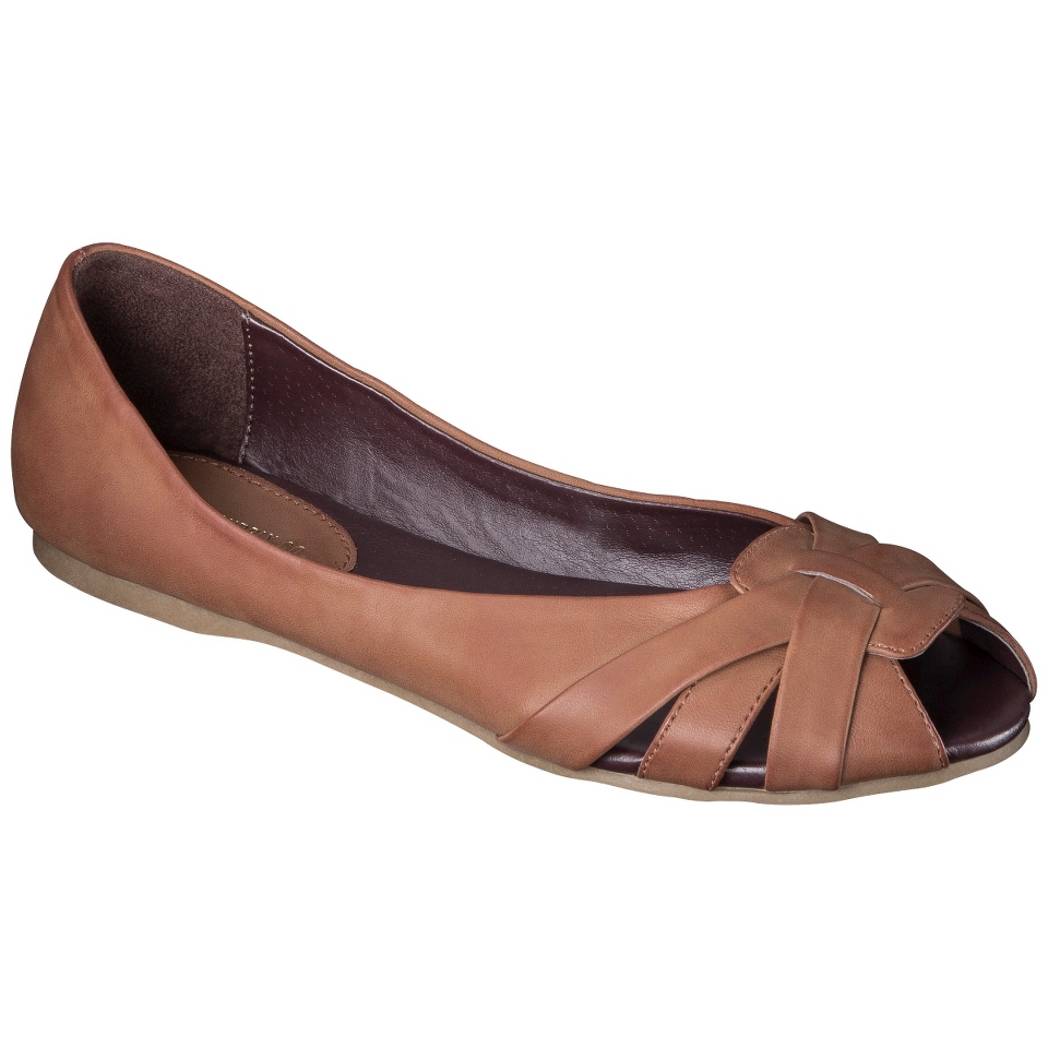 Womens Xhilaration Olive Flat   Cognac 7.5