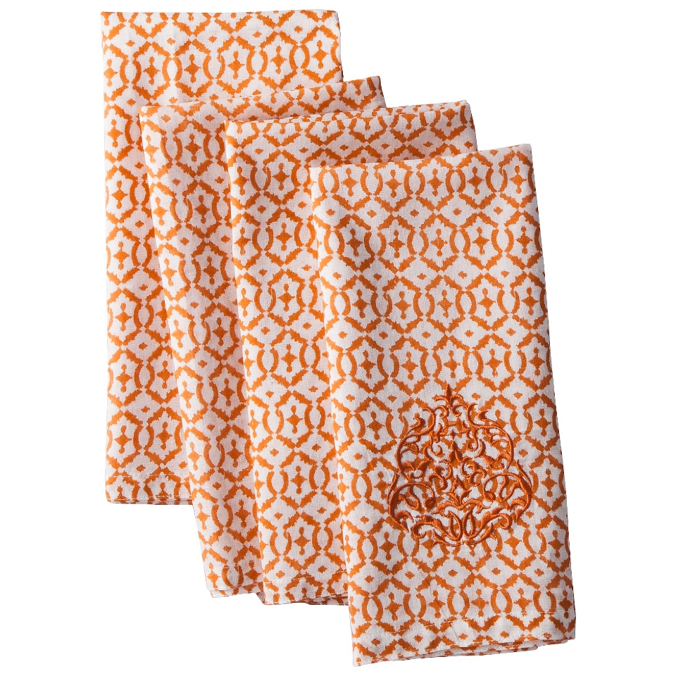 Mudhut Hope Napkin Set of 4   Orange