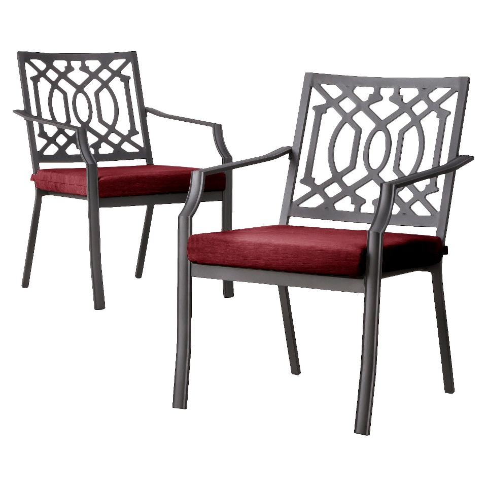 Outdoor Patio Furniture Set Threshold 2 Piece Red Aluminum Chair, Harper