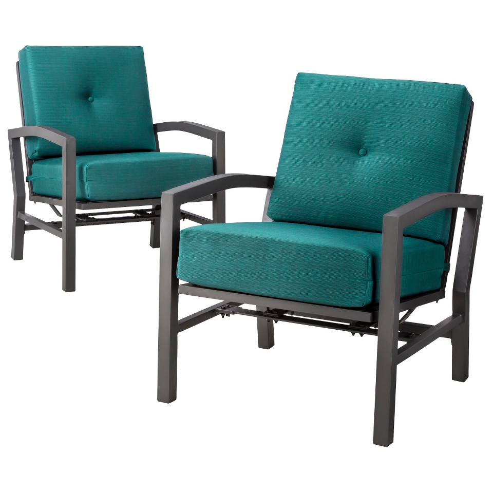 Outdoor Patio Furniture Set Threshold 2 Piece Turquoise (Blue) Aluminum Swivel