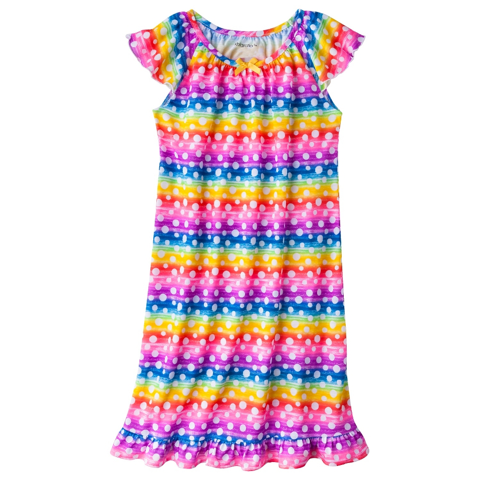 Xhilaration Girls Polka Dot Nightgown   Rainbow XL