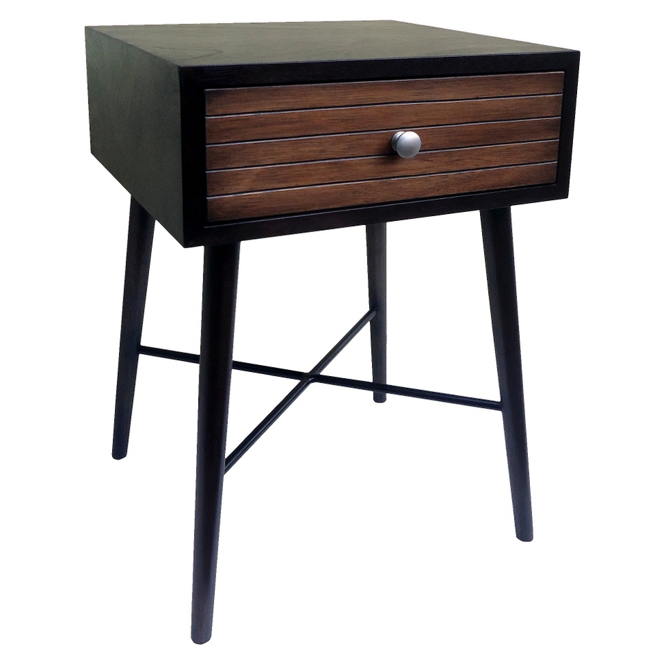 Accent Table Threshold Accent Table with Ribbed Drawer   Dark Brown (Espresso)