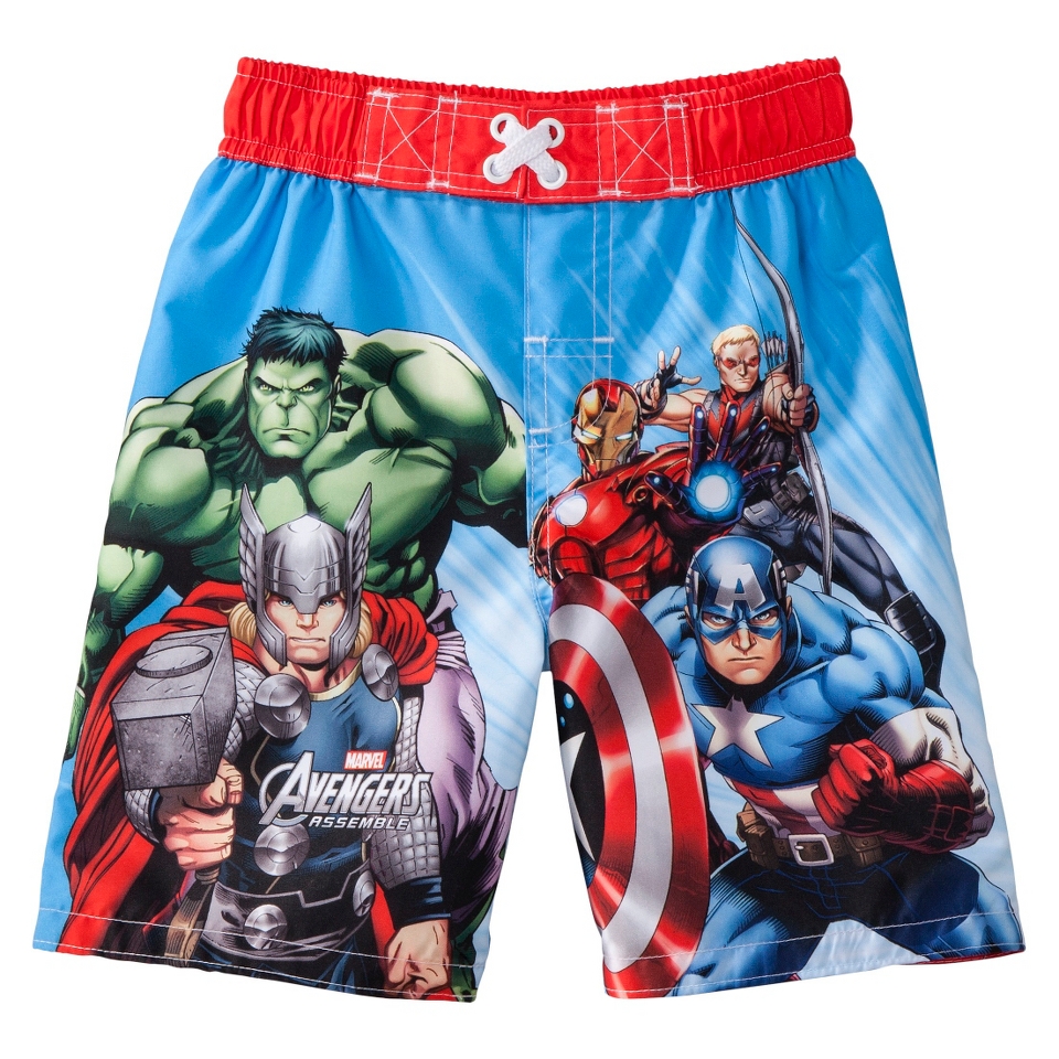 Avengers Toddler Boys Swim Trunk   Red/Blue 2T