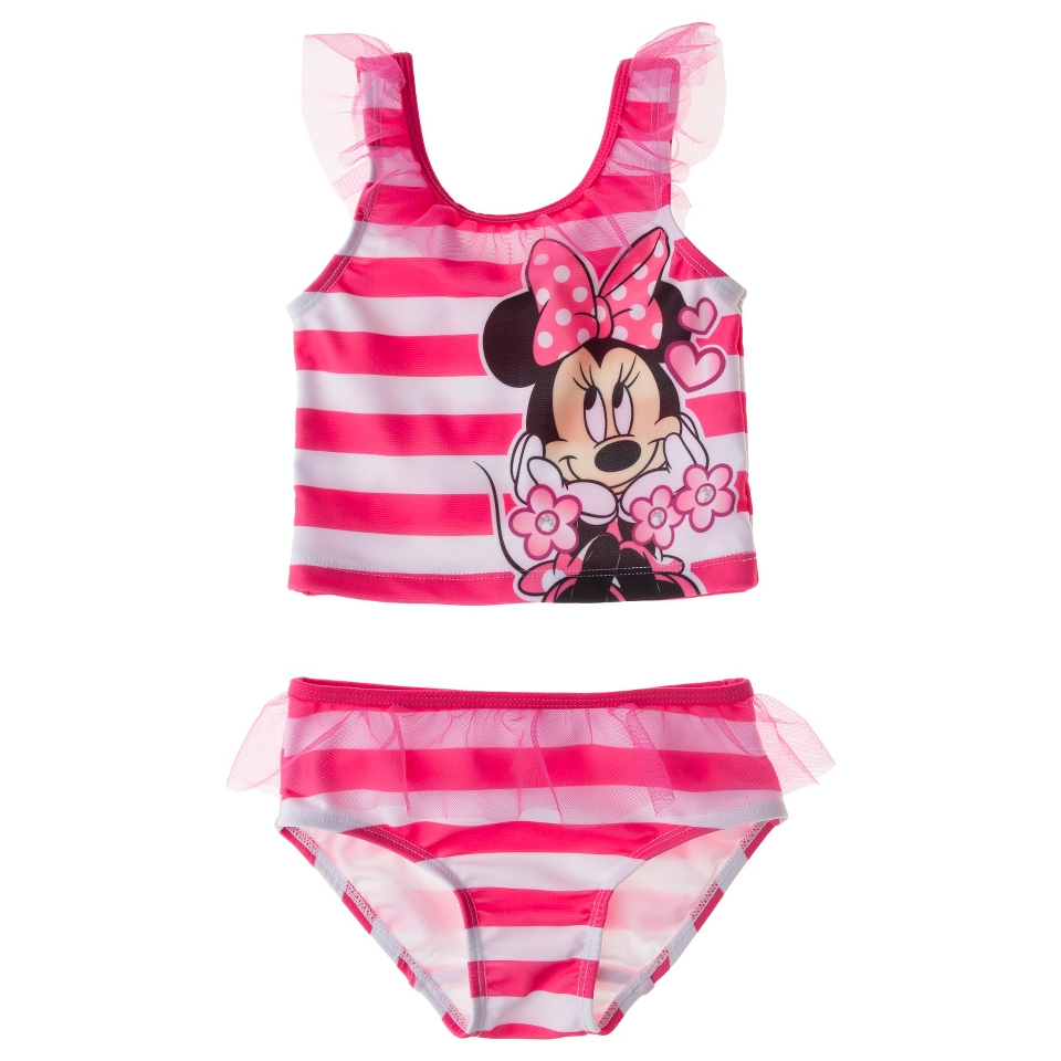 Disney Minnie Mouse Infant Toddler Girls 2 Piece Tankini Swimsuit Set   Pink 4T
