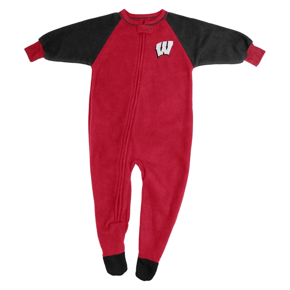 NCAA Newborn Footed Wisconsin Sleepers   Red