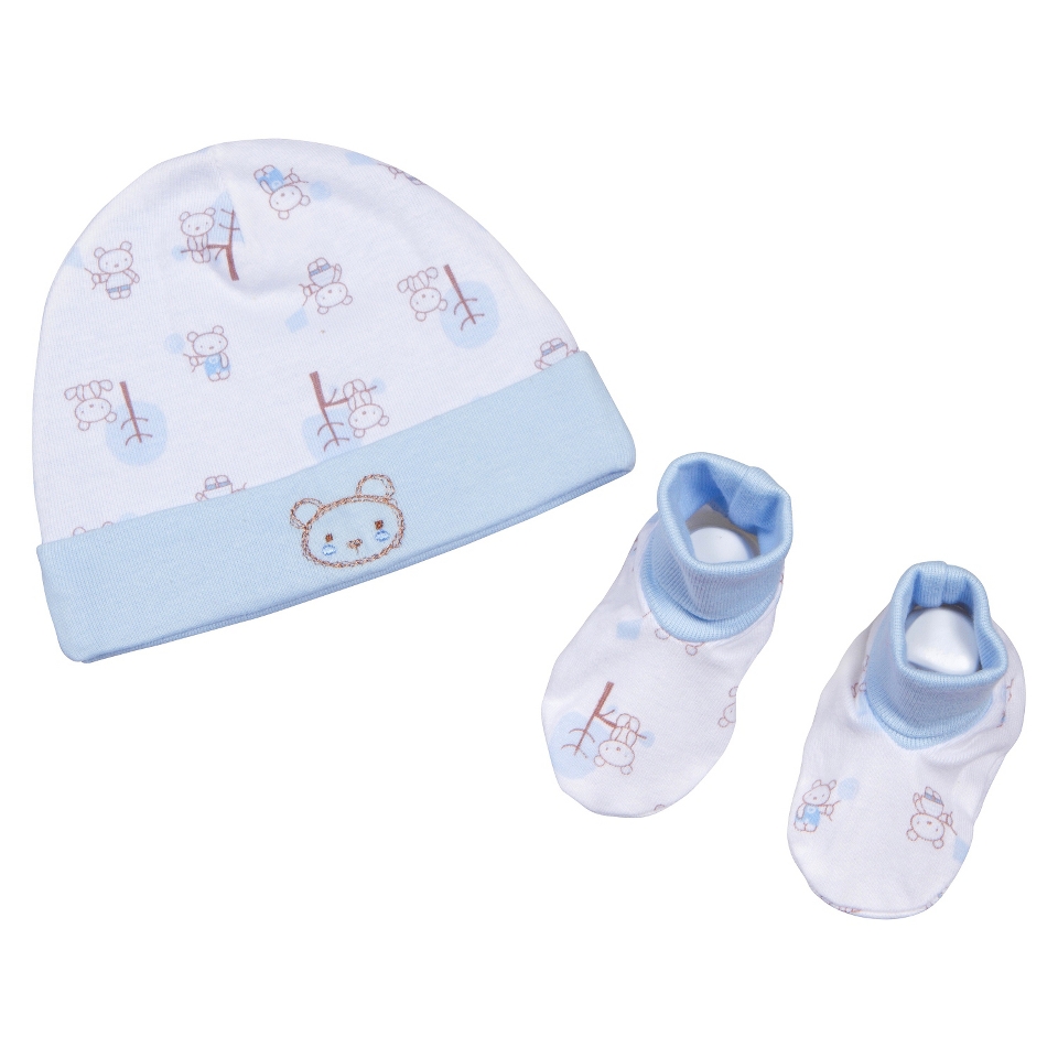 Gerber Onesies Newborn Girls Cap and Bootie Set   Blue 0 6 M