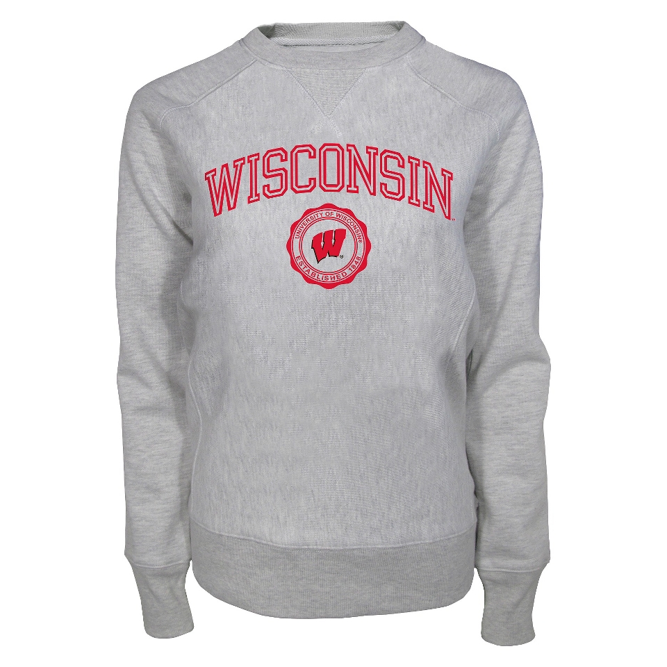 NCAA Womens Wisconsin Crew Neck   Ash