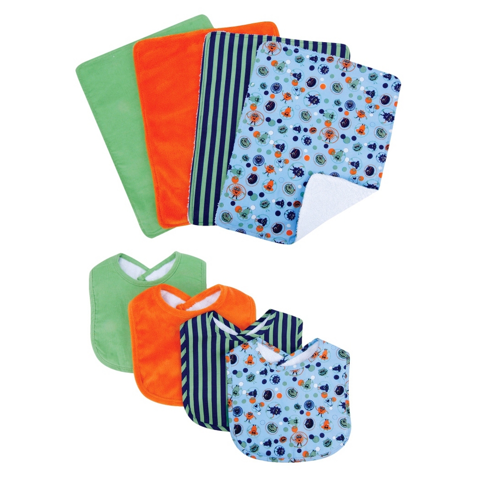 8pc Bip & Burp Cloth   Snuggle Monster by Lab