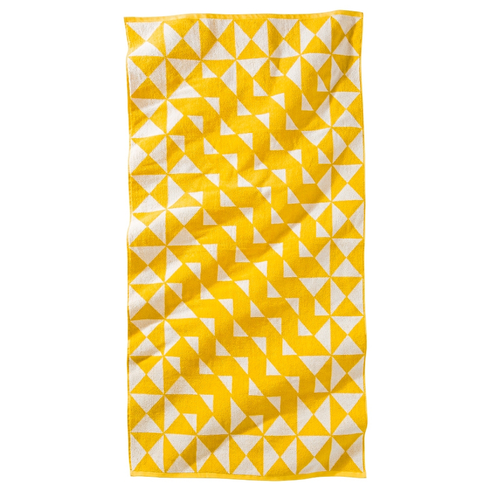 Nate Berkus Optical Beach Towel   Yellow/White