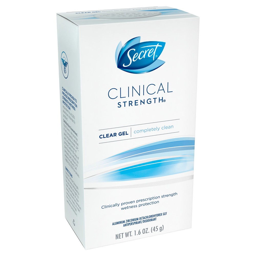 Secret Clinical Strength Completely Clean Clear Gel Antiperspirant and Deodorant - 1.6oz