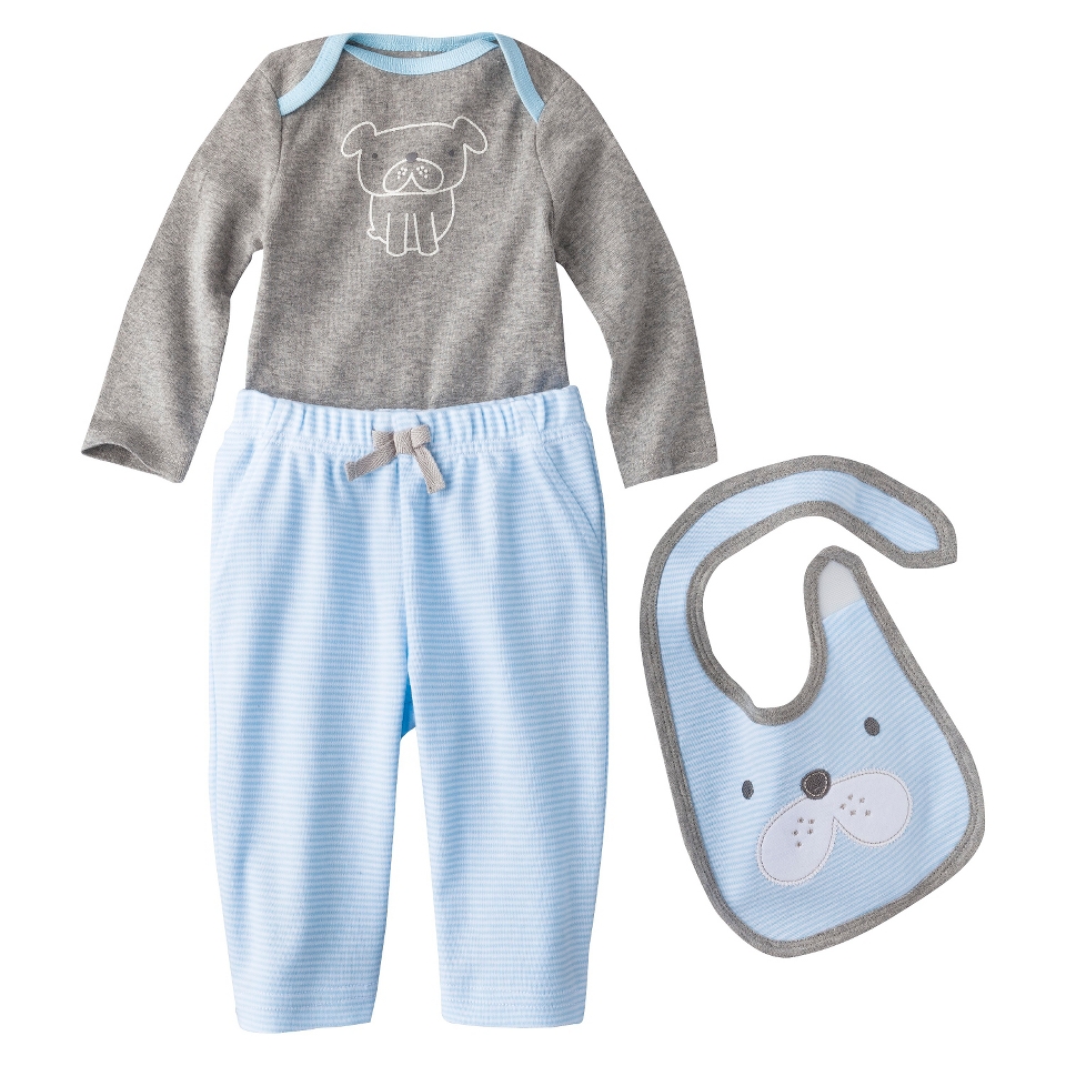 Circo Newborn Boys 3 Piece Puppy Set   Blue/Grey 0 3 M