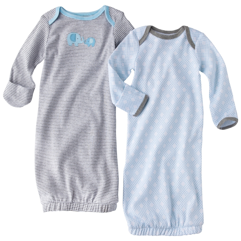 Circo Newborn Boys 2 Pack Gown   Blue/Grey 0 3 M