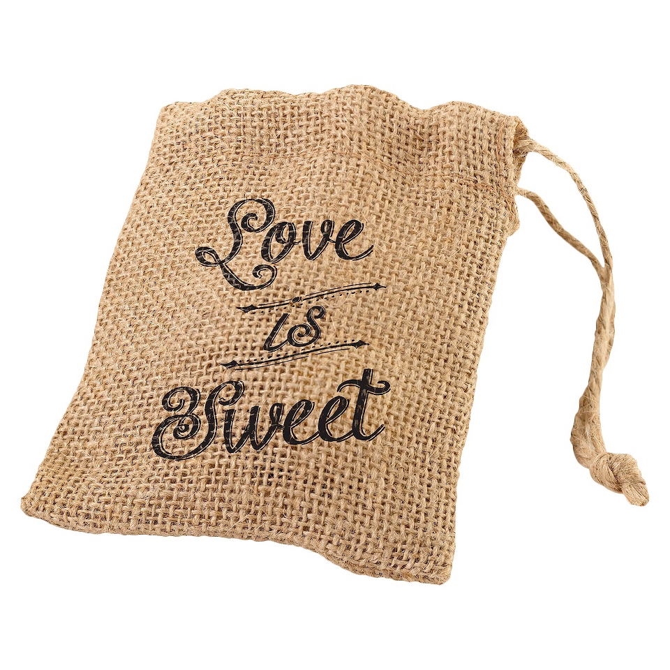 Set of 4 Burlap Favor Bag