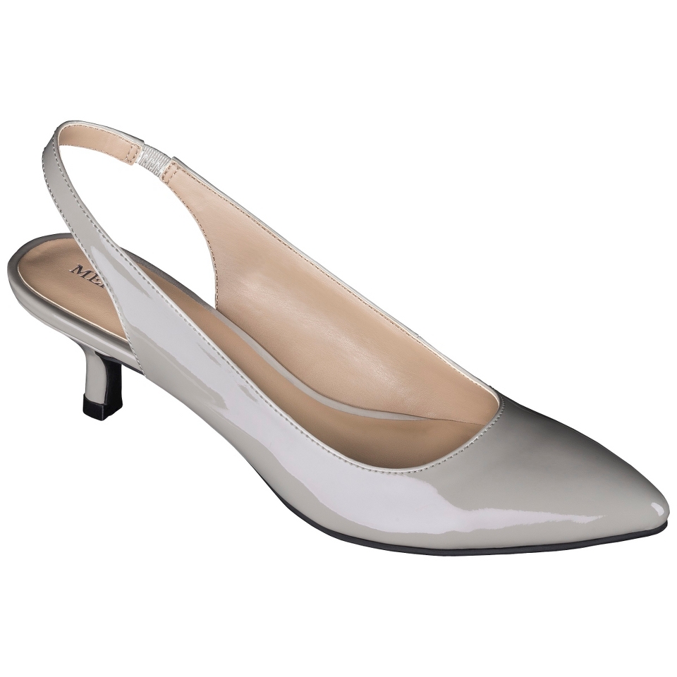 Womens Merona Peyton Sling Back Kitten Heel Pump   Grey 6