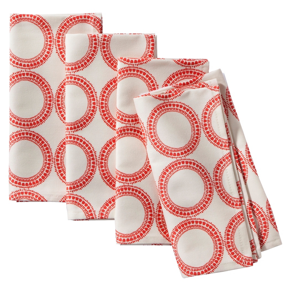 Room Essentials Circles Napkin Set of 4   Coral