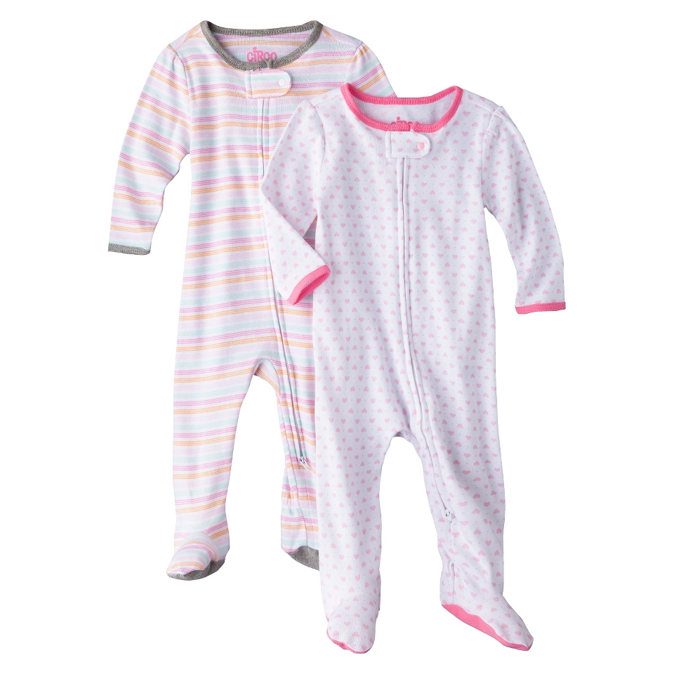 Circo Newborn Girls 2 Pack Sleep N Play   Pink 3 6 M