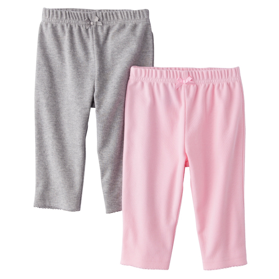 Circo Newborn Girls 2 Pack Pants   Light Pink/Grey 3 6 M