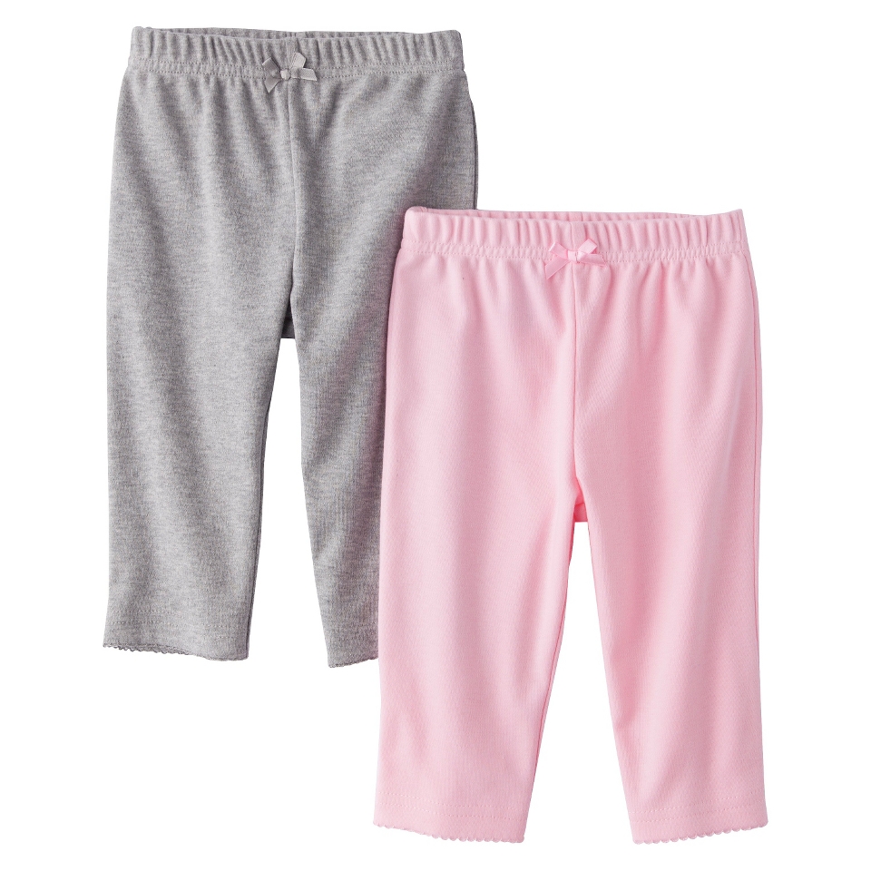 Circo Newborn Girls 2 Pack Pants   Light Pink/Grey NB