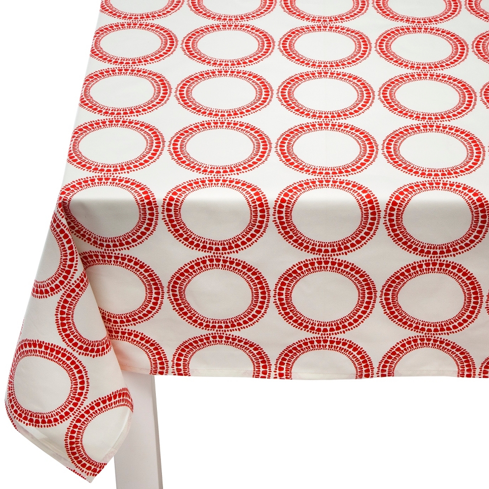 Room Essentials Circles Rectangle Tablecloth   Coral (52x70)