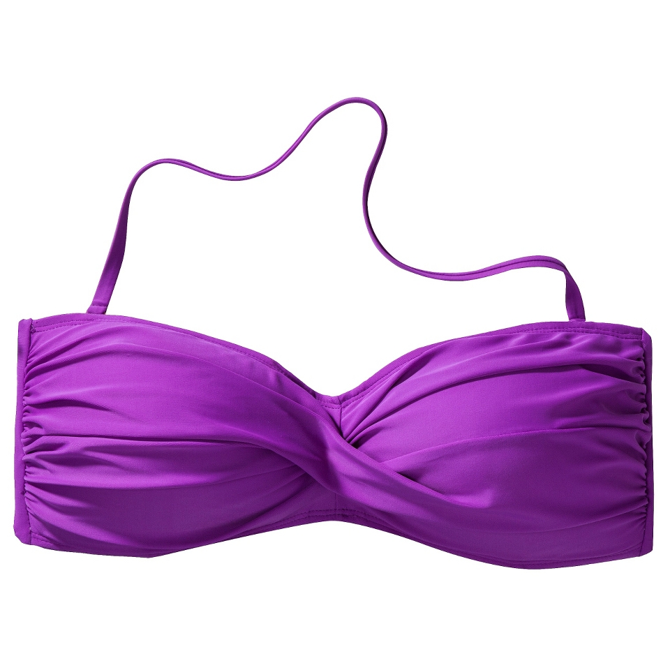 Womens D Cup Bandeau Swim Top  Plum 32D