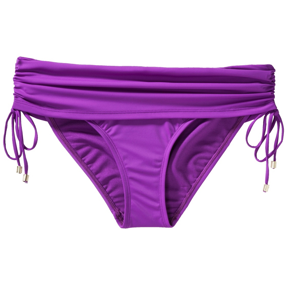 Womens Side Tie Swim Bottom  Plum L