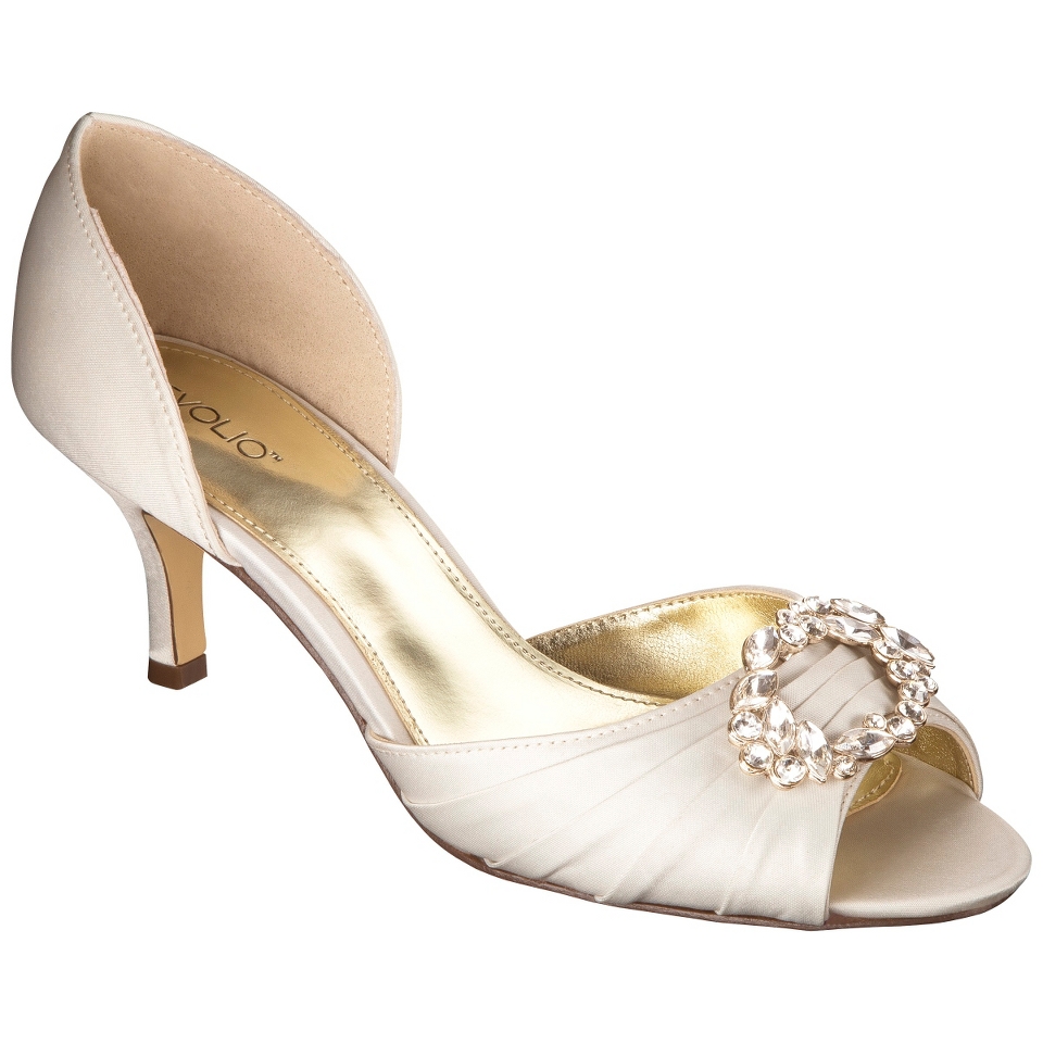 Womens Tevolio Tambra Satin DOrsay Pump   Ivory 5.5