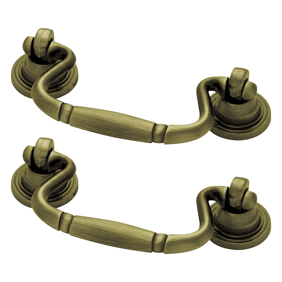 Liberty Hardware 64 mm Bail Pull   Antique Brass (Set of 2)