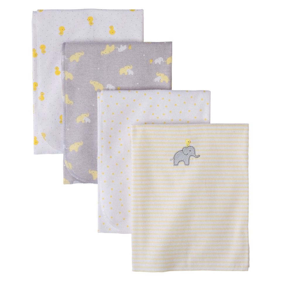 Just One You Made by Carters Elephants & Duckies 4pk Flannel Receiving Blankets